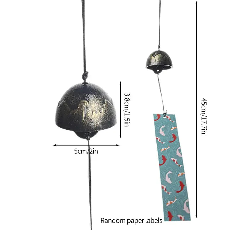 Japanese Wind Chimes Cast Iron Feng Shui Wind Bells Good Luck Hanging Pendant Indoor Outdoor Temple Home Garden Decoration from PriceLows™