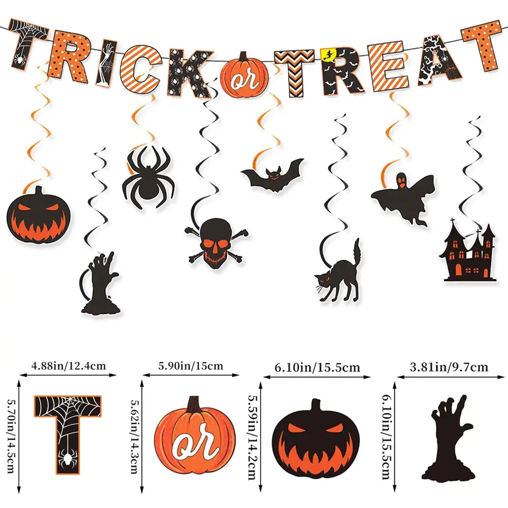 Halloween Decor Set | Paper Material | Hanging Items | Assorted Designs