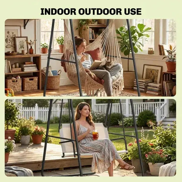Hammock Chair Stand Only Heavy Duty Solid Steel A-Frame for Hanging Hammock, Egg Chair, Max Load 330 LBS, Black from PriceLows™
