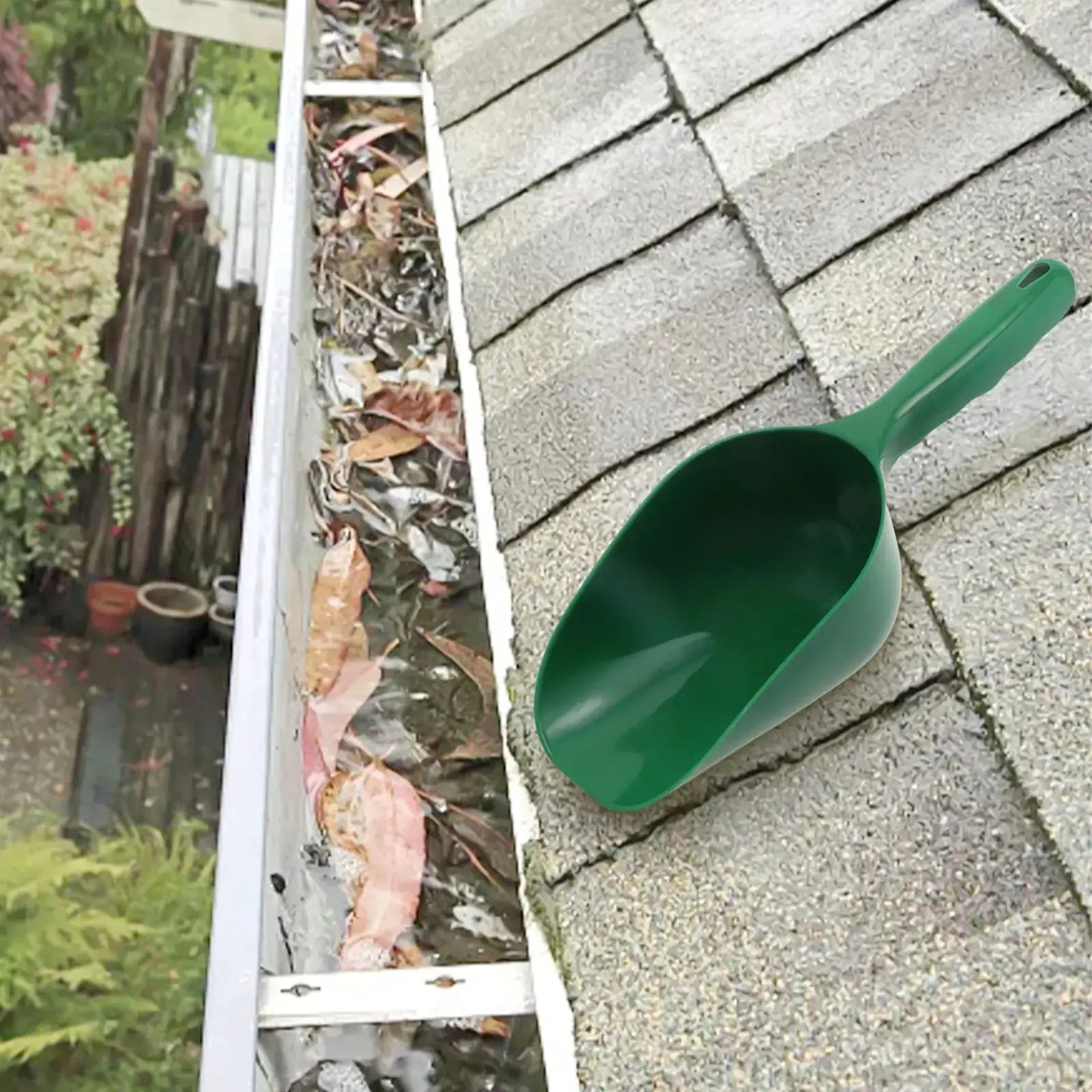 1 Pc Plastic Green Gutter Getter Scoop Cleaning Roof Tool Roof Gutter Shovel Garden Leaf Cleaning Spoon Eaves Shovel from PriceLows™