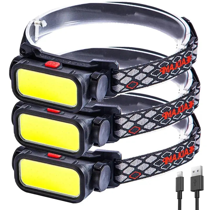 Powerful COB LED Headlamp USB Rechargeable 4 Modes Lighting Head Flashlight With 18650 Built in Battery Camping Fishing Lantern from PriceLows™