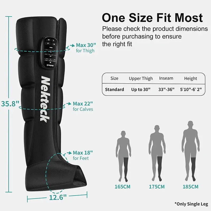 Air Pressure Leg Massager | Cordless Calf Compression Boot | With Storage Bag