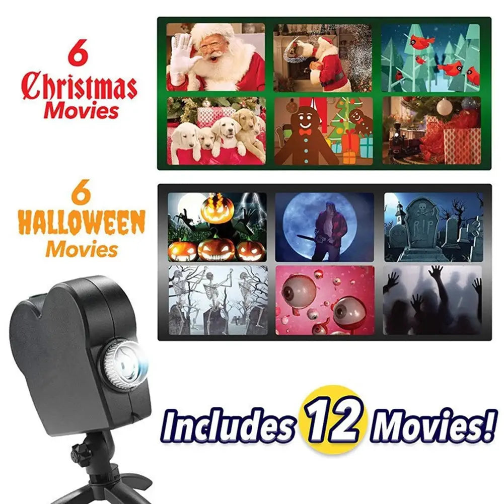 Holiday Holographic Projector | Outdoor Waterproof | 12 Preloaded Movies