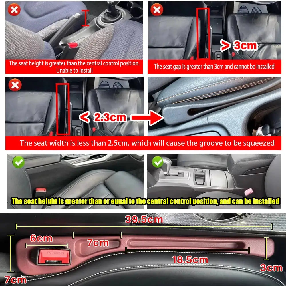 2Pcs Car Seat Gap Filler Seat Crevice Storage Box Bag Between Seats Console Organizer Decoration Interior Auto Accessories from PriceLows™