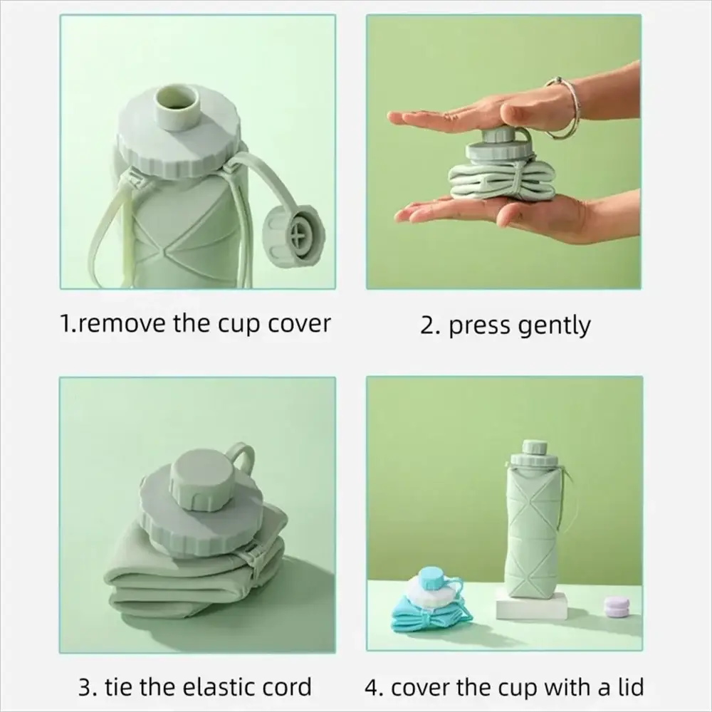 Outdoor Silicone Folding Water Bottle Portable Retractable Cup Travel Tools Collapsible Sport Bottles For Hiking Trekking Tours from PriceLows™