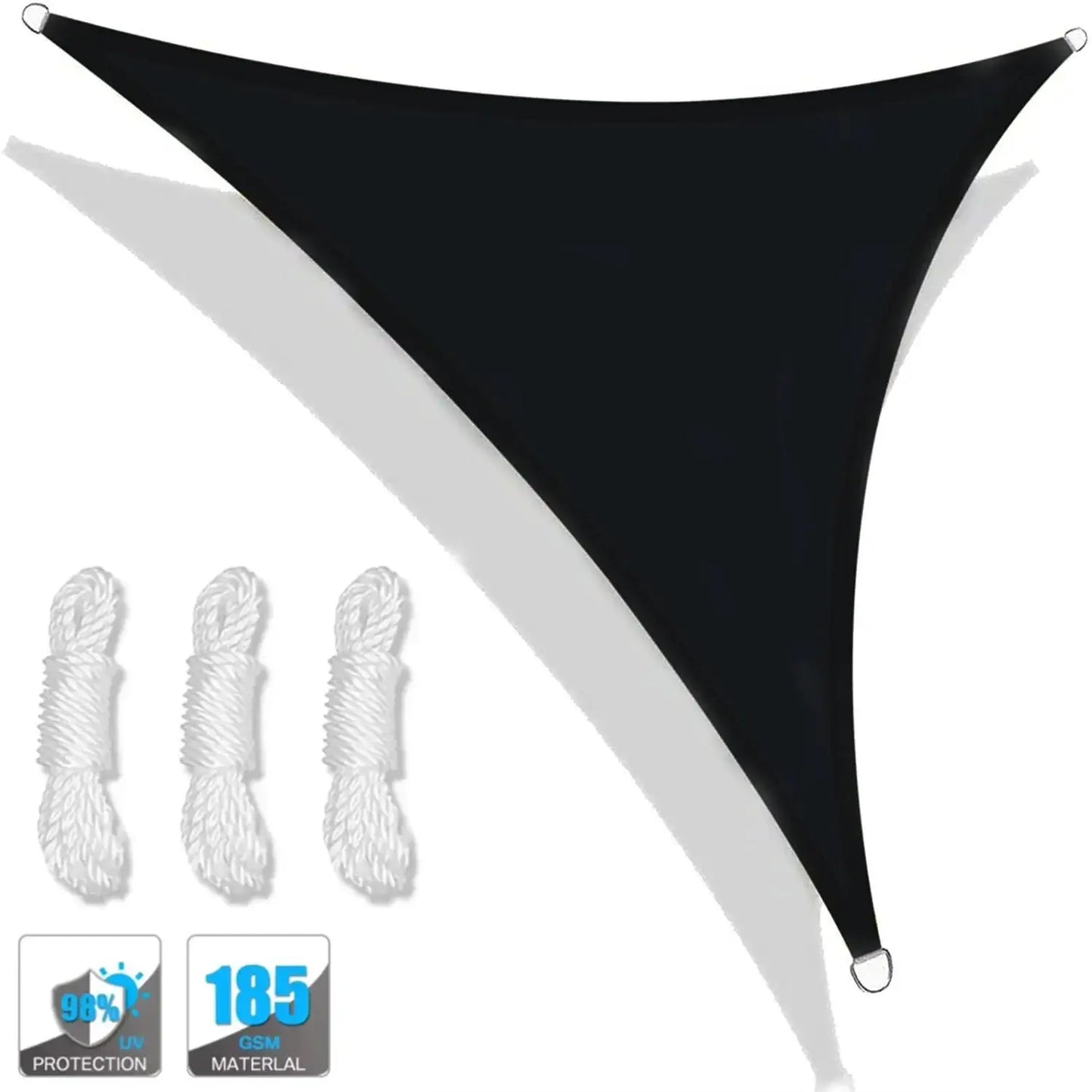 Triangle Sun Shade Sail | Waterproof UPF50+ Poly Canvas | Backyard Patio Garden Canopy