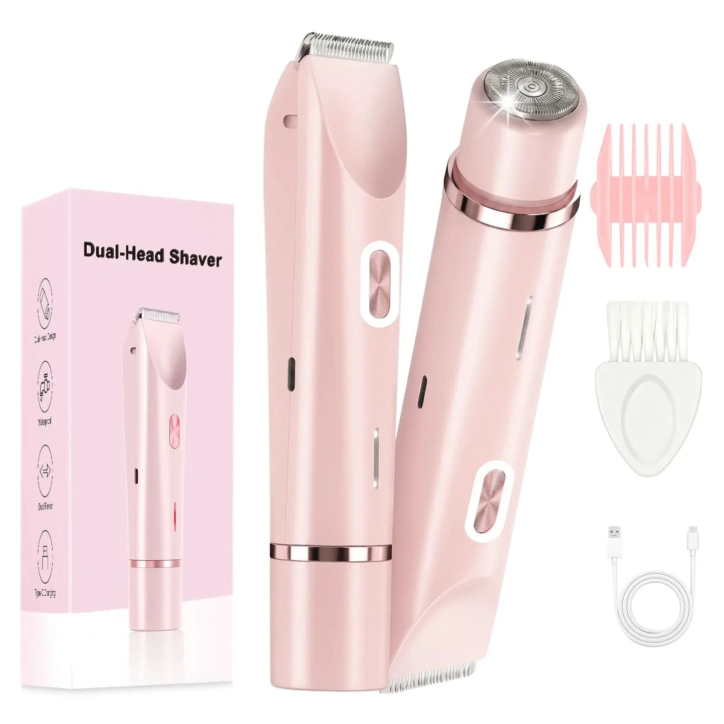 Dual Head Rechargeable Hair Clipper | Wet Dry Waterproof | Floating R Shaped Blades