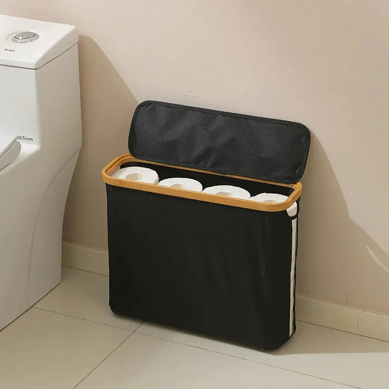 Toilet Paper Storage Basket | With Lid | Transparent Window | One Size