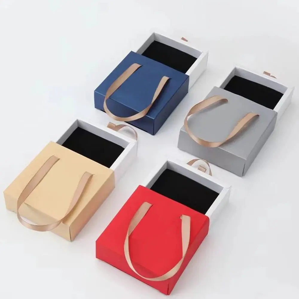 Paper Pull-Out Drawer Jewelry Box Handheld Jewelry Packaging Box Wearing Armor Ring Earring Necklace Storage Gift Box from PriceLows™