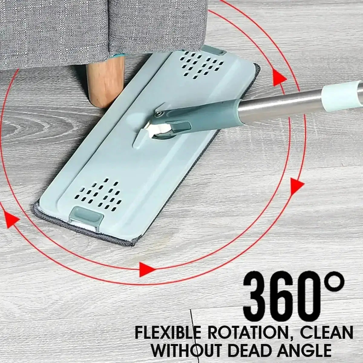Flat Squeeze Mop with Bucket Hand Free Wringing Floor Cleaning Mop Microfiber Mop Pads Wet or Dry Usage on Hardwood Laminate from PriceLows™