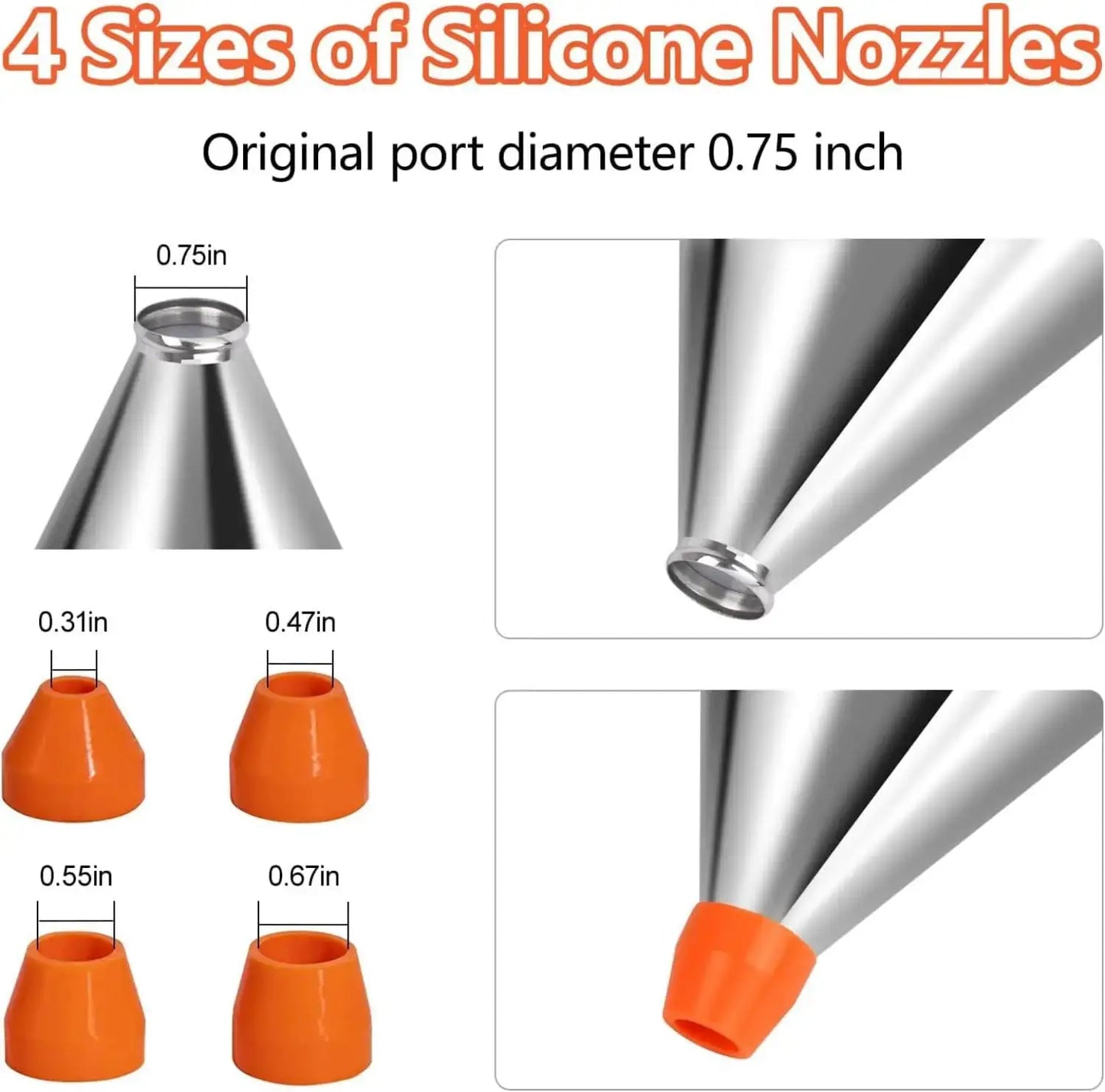 Pancake Batter Dispenser with 4 Nozzles Multi-Caliber Stainless Steel Funnel Cake Dispenser with Stand Great for Baked Goods from PriceLows™