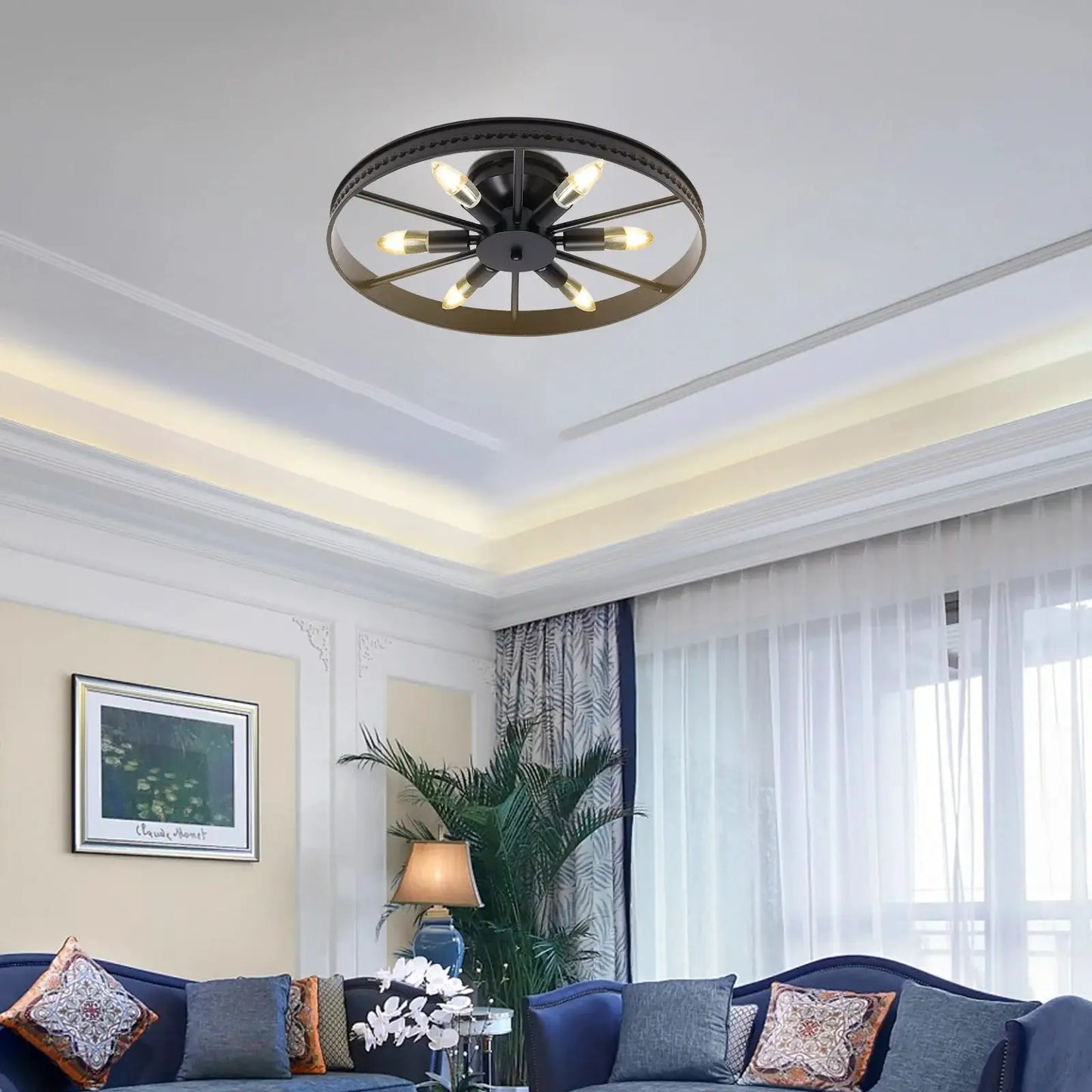 110V Industrial Round Ceiling Light, Ceiling Lights for Residential and Commercial Lighting Bedroom, Kitchen, Bathroom from PriceLows™