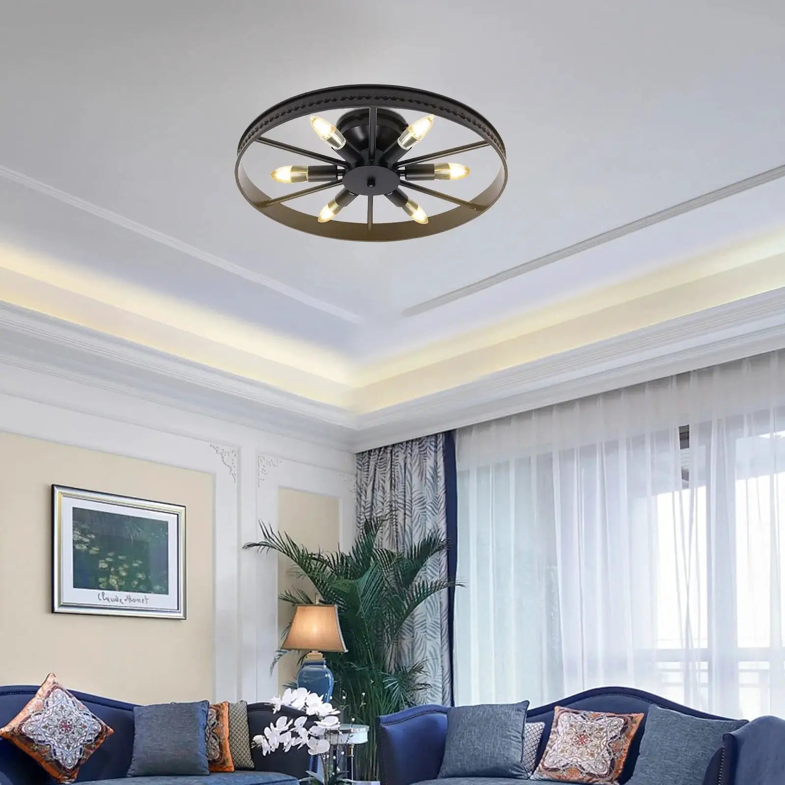110V Industrial Round Ceiling Light, Ceiling Lights for Residential and Commercial Lighting Bedroom, Kitchen, Bathroom from PriceLows™
