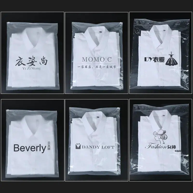 Zipper Bags | 10 Pieces | Frosted Matte Plastic | Multiple Sizes