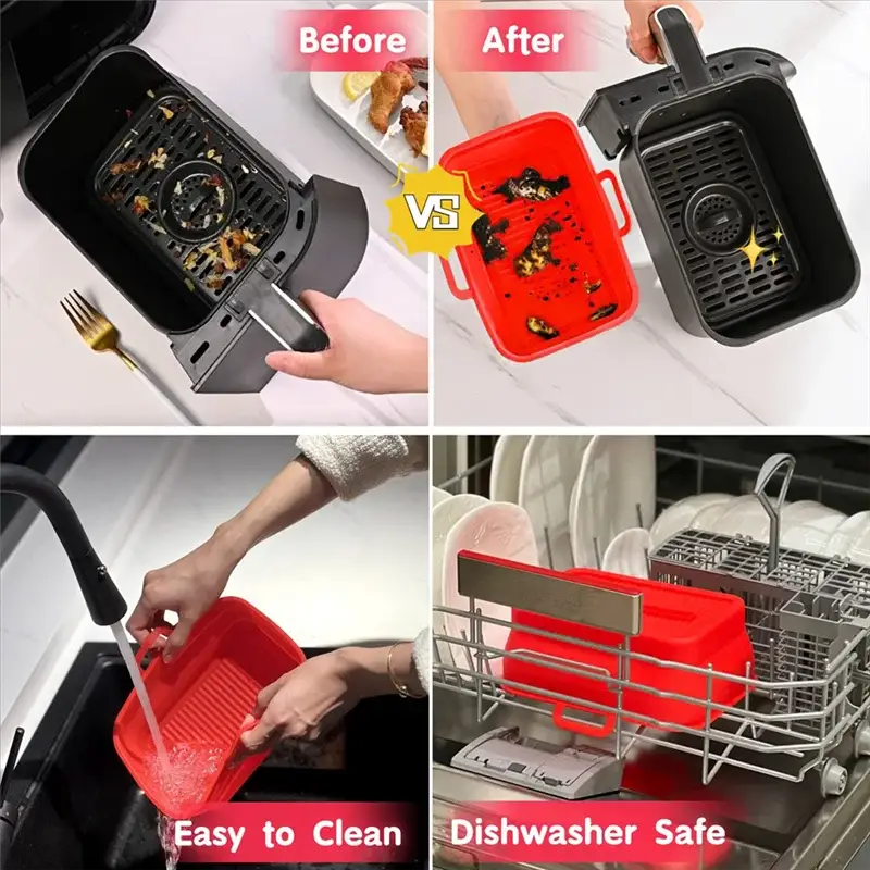 Air Fryer Liners | Collapsible Silicone | Ninja DZ201410 Compatible | DZ201410