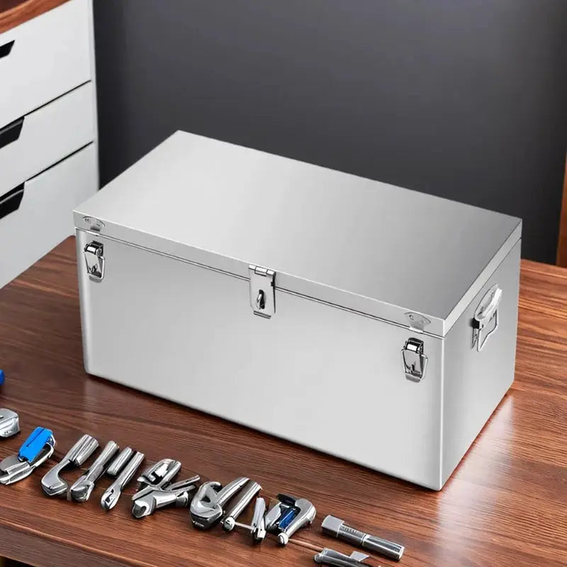 Stainless Steel Toolbox Large Capacity Tool Organizer Suitcase Multifunctional Hardware Tools Storage Box Waterproof Boxes from PriceLows™