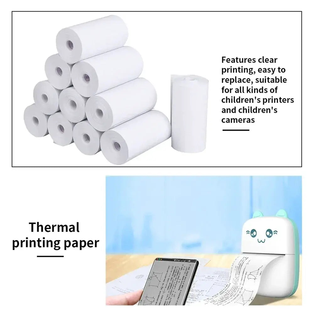 Thermal Paper | 57x25mm | 10 Rolls White Paper for Kids Camera