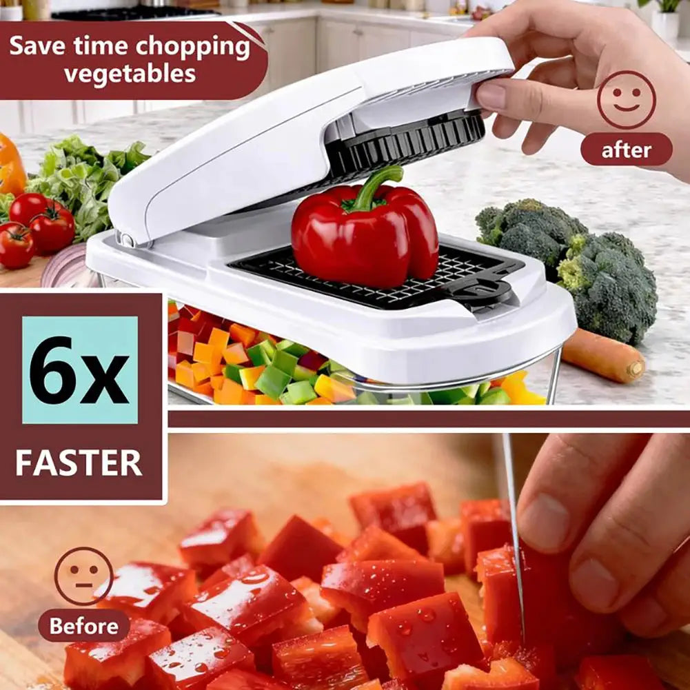 Vegetable Chopper | 15 In 1 Function | 8 Blades With Container
