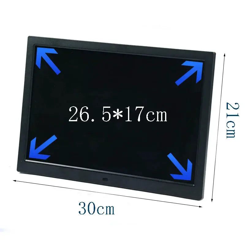 Digital Photo Frame 12.1-inch 1280 * 800 USB/SD Video, Music, Black/White Horizontal/Vertical Digital Photo Frame Christmas Gift from PriceLows™