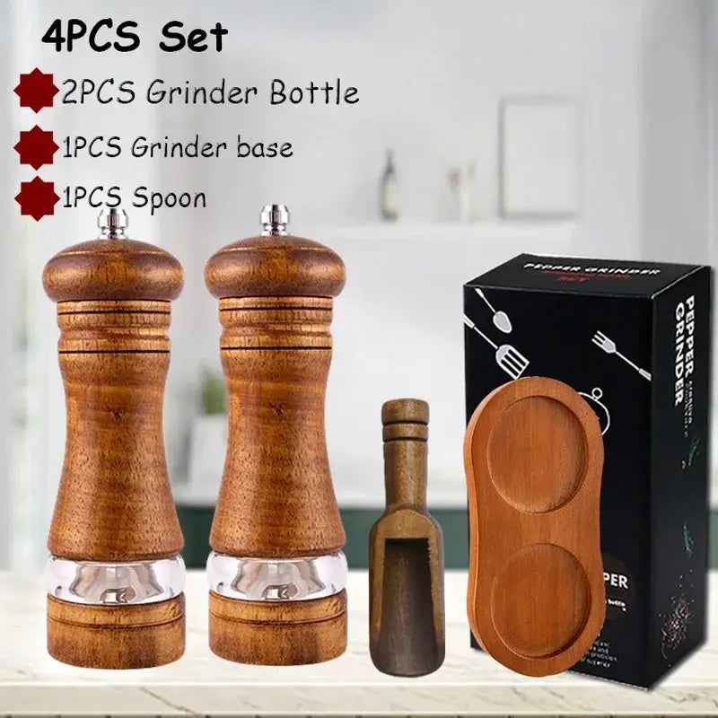 Pepper Grinder | 6-Inch Body | Adjustable Ceramic Mills | Salt Pepper Set