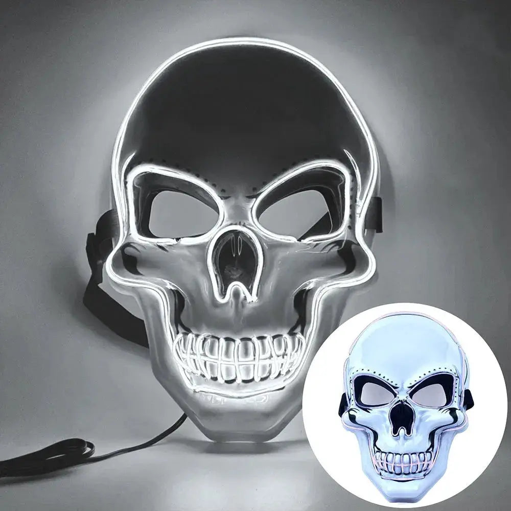Full Face Skull Mask | Luminous Design | Adult Size for Halloween