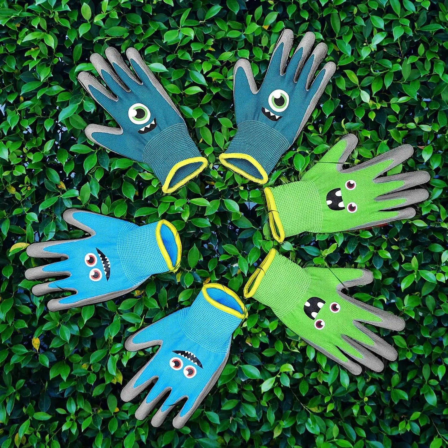 3 Pairs Kids Gardening Gloves, Soft Rubber Coated Yard Work Gloves for Toddlers Girls Boys from PriceLows™
