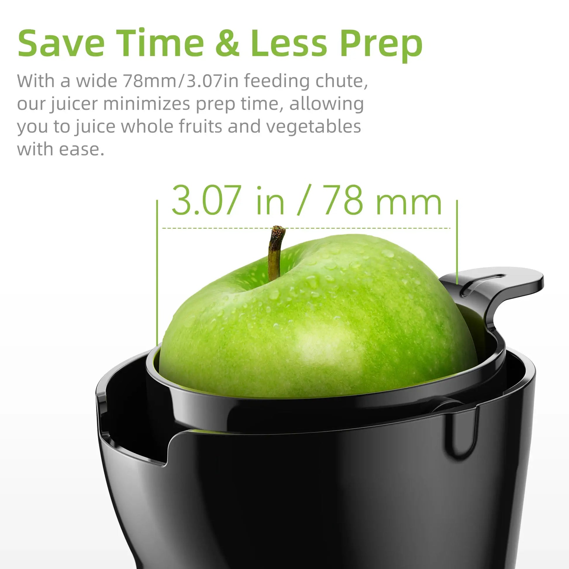 BioloMix Cold Press Juicer with 78mm Feed Chute, 200W 40-65RPM Powerful Motor Slow Masticating Juice Extractor Fits Whole Fruits from PriceLows™