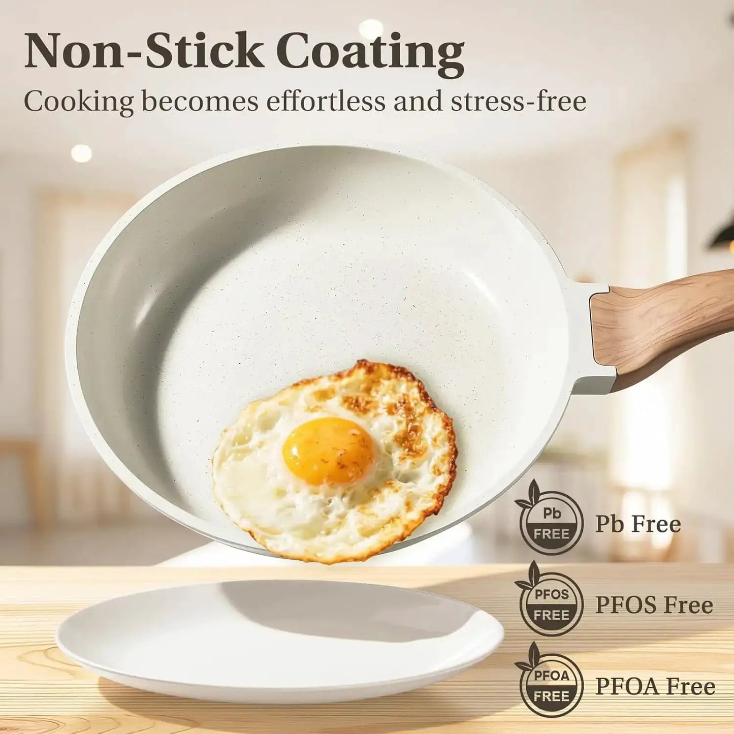 Pots and Pans Set Non Stick, 25-Piece Induction Kitchen Cookware, Stackable RV Cookware with Removable Handle, White from PriceLows™