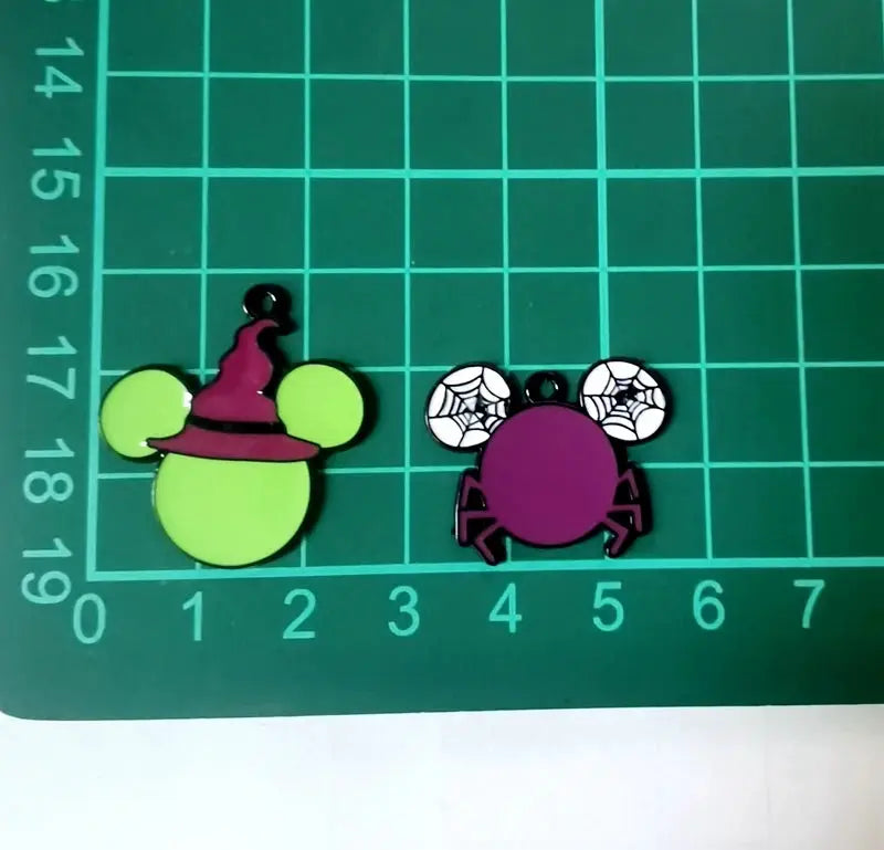 Halloween Pendant Charms | Metal Design | Cartoon Pattern | 10 Piece Set