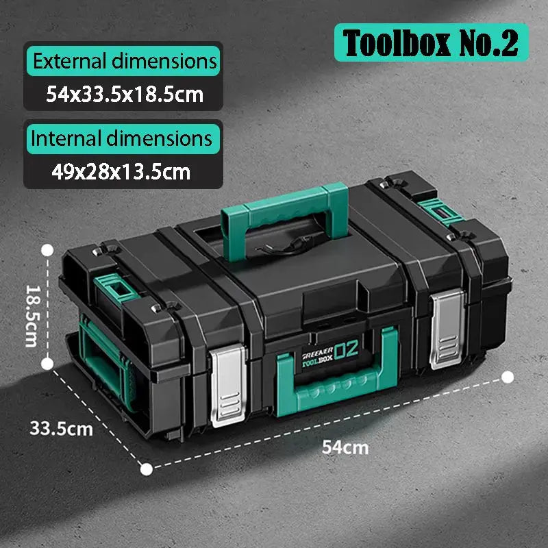 GREENER Hardware Storage Box Large Capacity Toolbox Portable Stackable Tool Organizer Boxes Free Combination Handheld Toolbox from PriceLows™