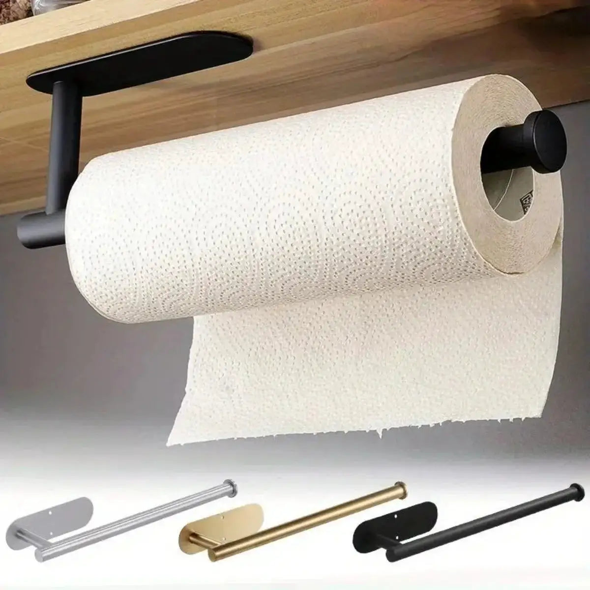 Adhesive Paper Towel Holder, No Drilling Wall Mount Kitchen Roll Dispenser, Stainless Steel Under Cabinet Towel Rack for Kitchen, Bathroom from PriceLows™