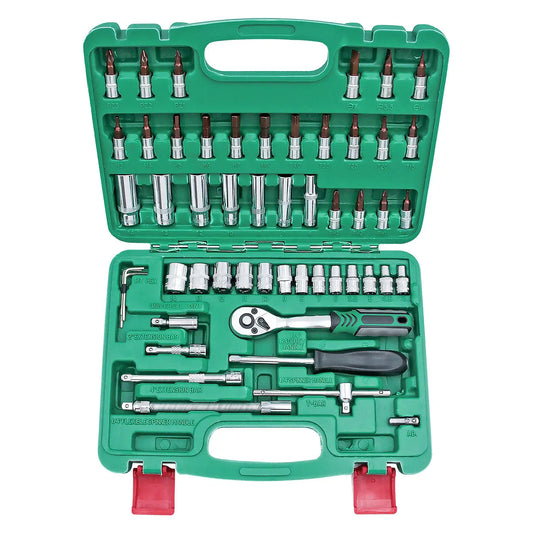 53pcs Drive Socket Set 1/4 inch Ratchet Wrench Set with Socket Metric Hex Bit Socket Set Mechanic Tool Kits for Hous Auto Repair from PriceLows™