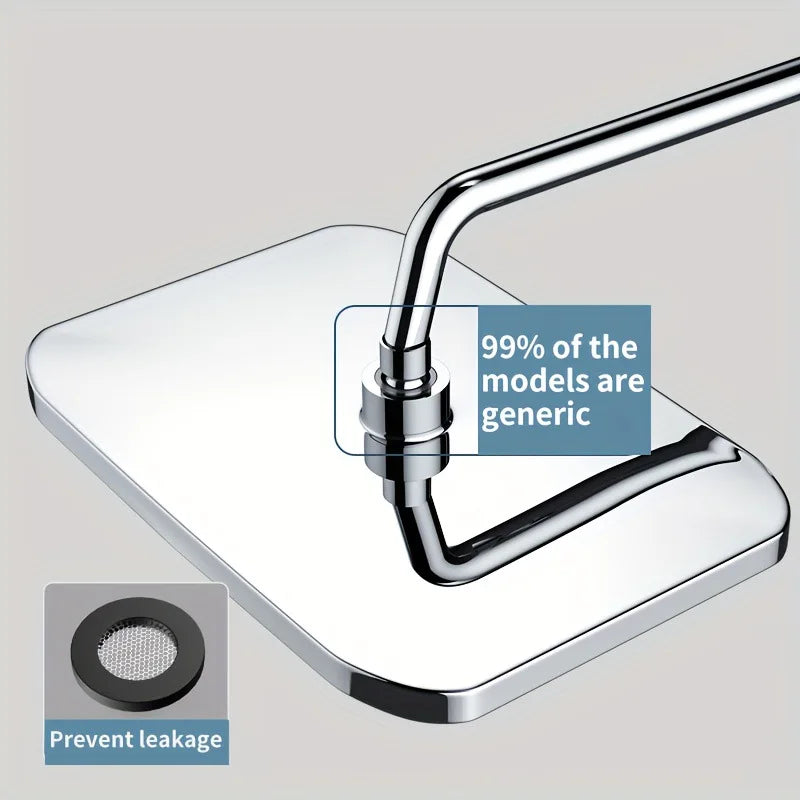Shower Head | 12 Inch ABS High Pressure Rainfall | 360 Degree Adjustable Nozzle
