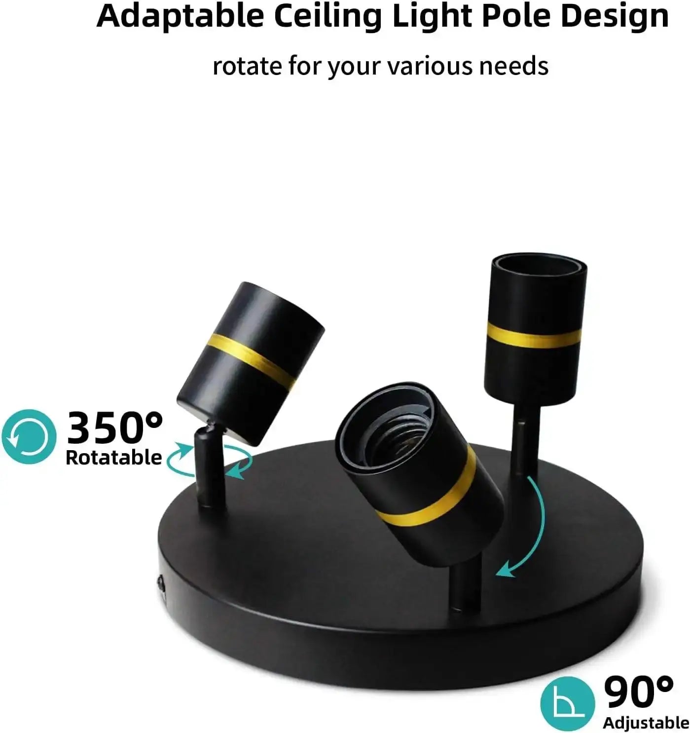 Hot Sale 3-Light Minimalist Wall Lamps Black and Gold LED Track Lighting Ceiling Light for Home Restaurant from PriceLows™