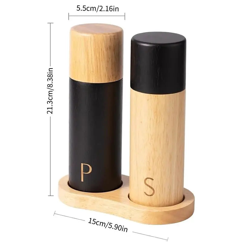 Salt And Pepper Grinder Set | 7 Inch | Adjustable Ceramic Coarseness | JT323