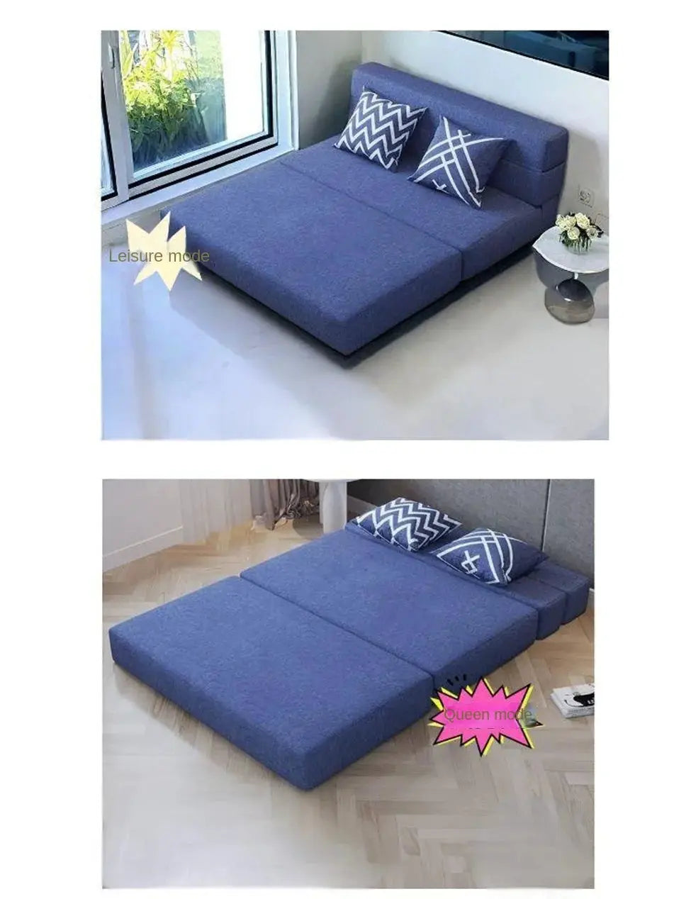 Folding sofa bed dual-purpose small apartment living room bedroom tatami rental house lazy sofa accompanying bed anti-fall pad from PriceLows™