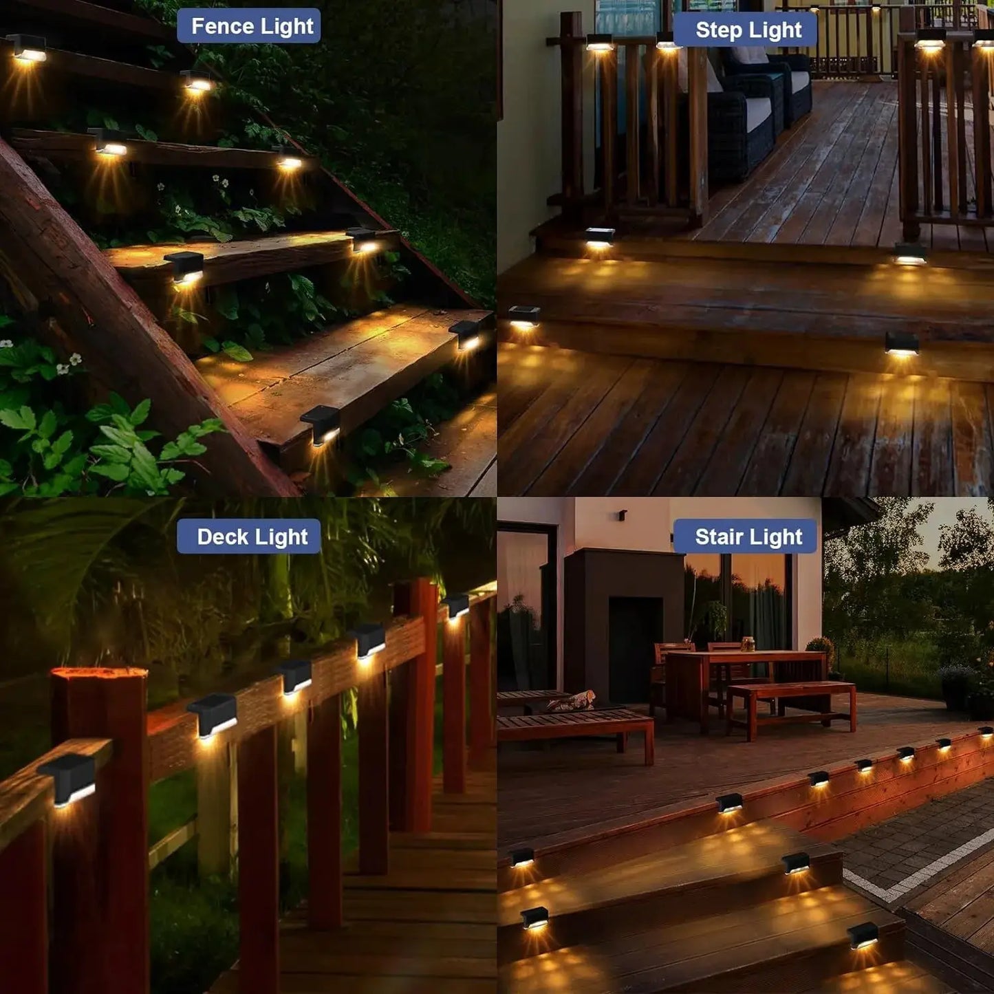 Solar LED Lights Outdoor Garden Light Deck Lamp Solar Stairs Light Waterproof Solar Step Lamp Patio Garden Decor from PriceLows™