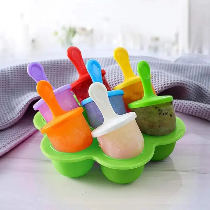 1pc 7 Holes DIY Ice Cream Pops Silicone Mold Ice Cream Ball Maker Popsicles Molds Baby Fruit Shake Home Kitchen Accessories Tool from PriceLows™