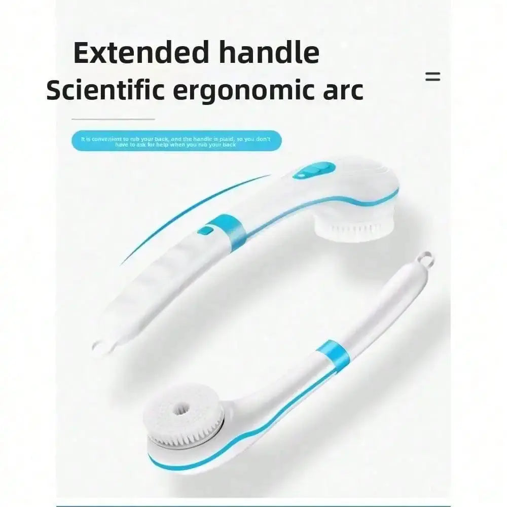 Electric Shower Brush | Soft-Bristled | Five Head Attachments | Back Cleaning