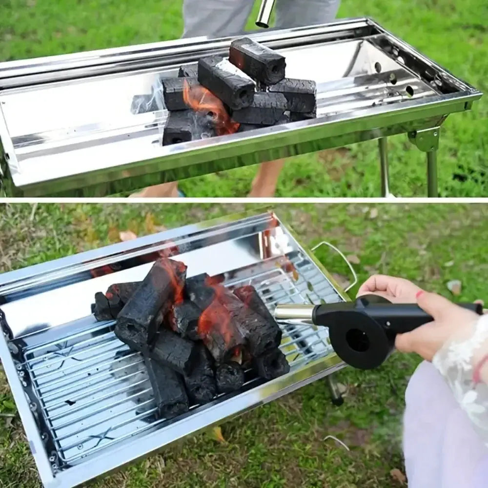 Barbecue Fan | Hand Cranked | Mini Portable | Outdoor Camping
