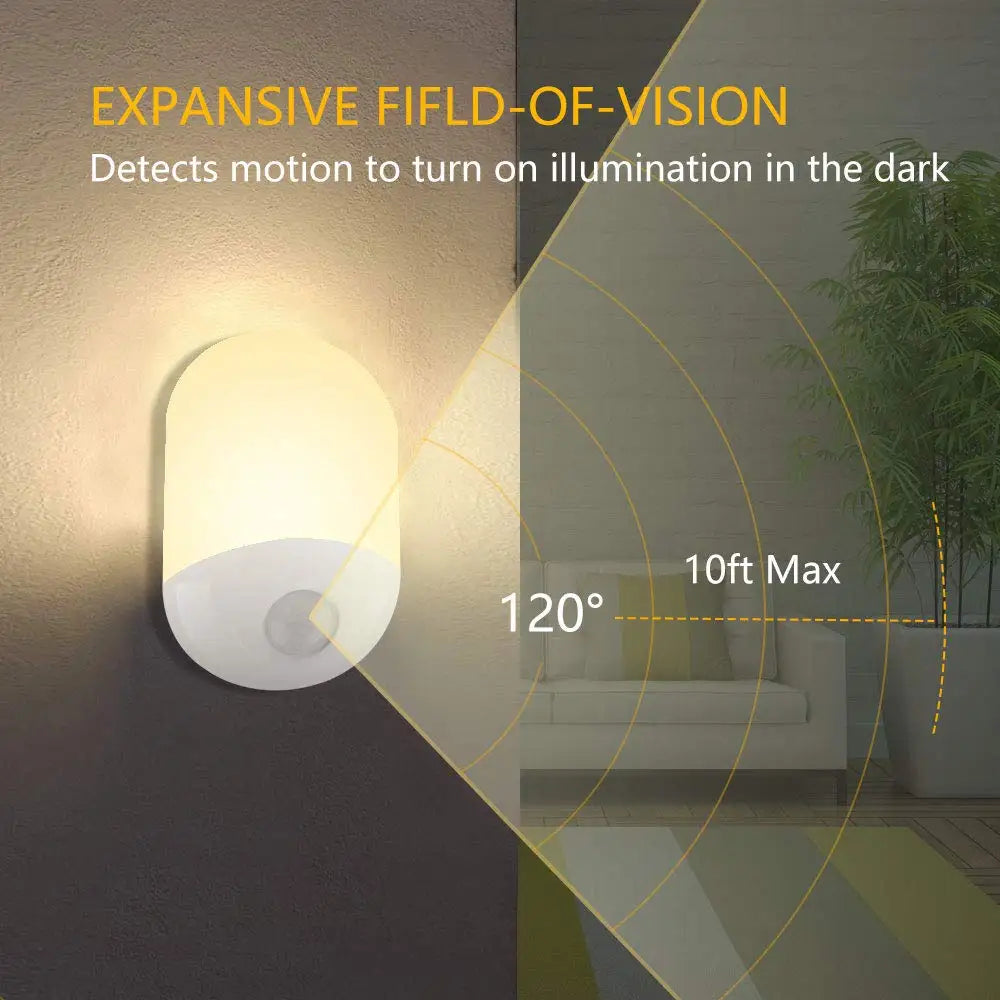 Smart Night Light | PIR Motion Sensor | US EU UK Plug Types | Bulbs Included