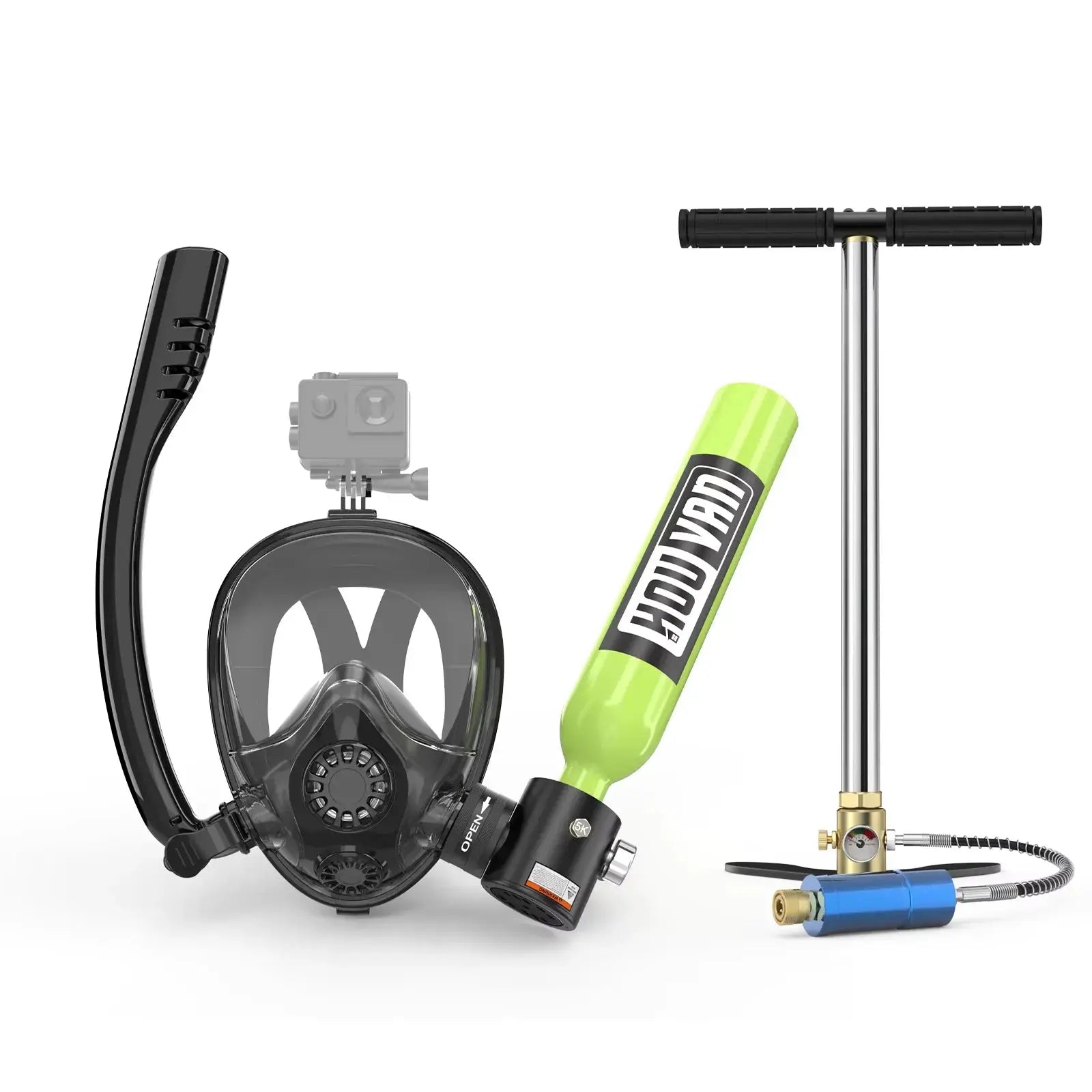 HOUVAN 0.5L Mini Diving Tank with Pump and Snorkel Mask Portable Diving Tank Essential for Outdoor Travel Unisex Gift from PriceLows™