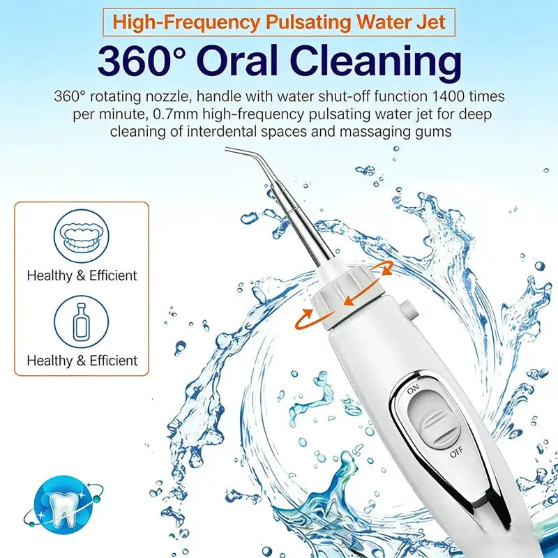 Water Flosser | 800 mL Reservoir | 10 Modes | 5 Nozzles Included