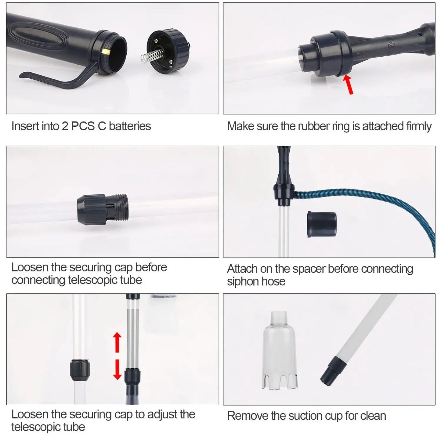 Aquarium Gravel Cleaner Siphon | 520 Lph Flow Rate | Adjustable 56 To 80 Cm