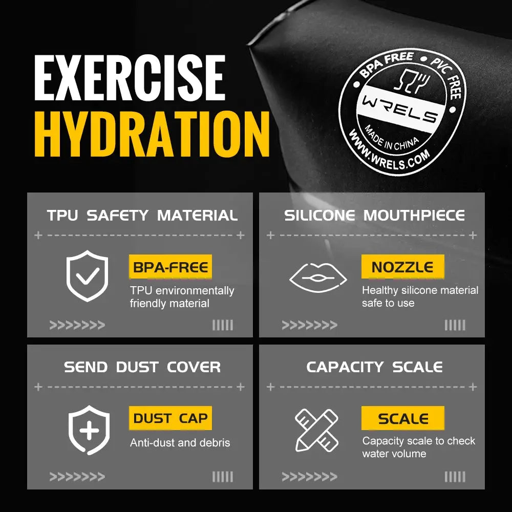 WRELS Water Bottle TPU Folding Soft Flask Outdoor Sport Water Bag Collapsible Water Bottle 500ml For Running Camping BPA Free from PriceLows™