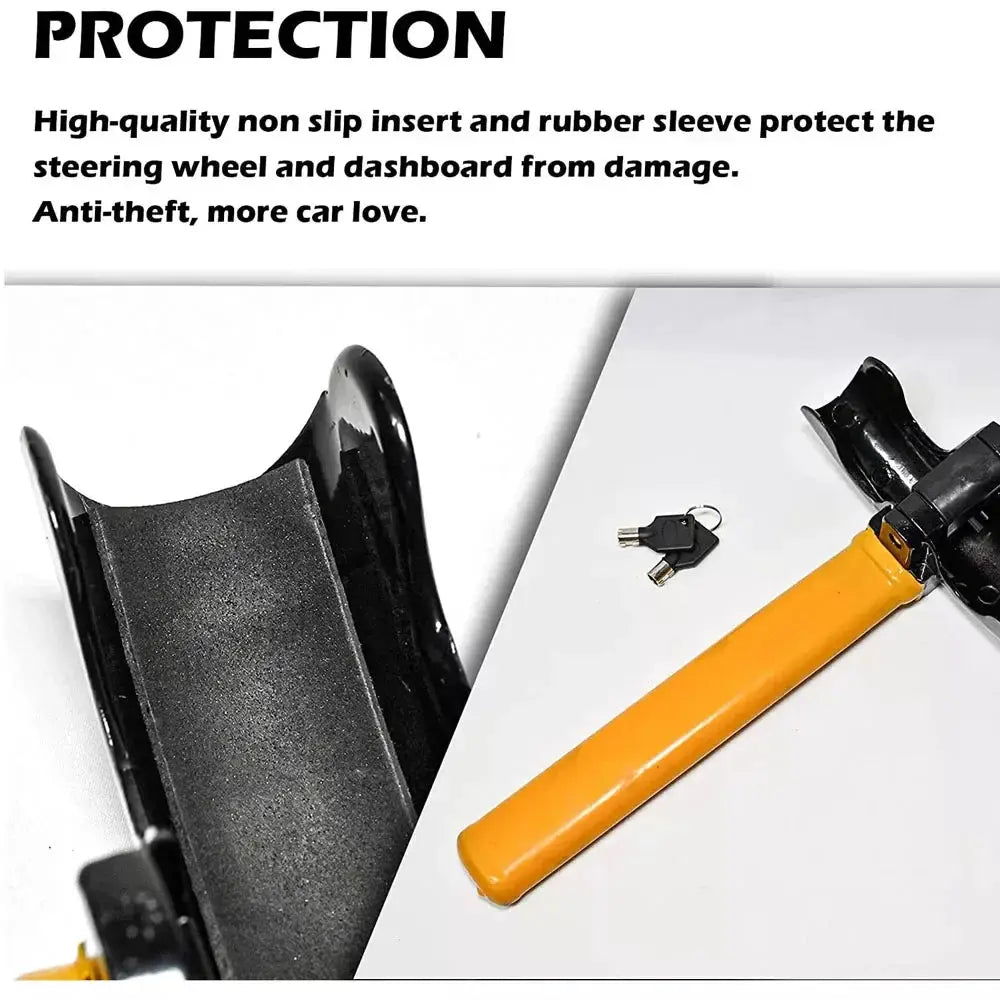 Universal Stainless Steel T-Bar Steering Lock - High Security Anti-Theft Device with Anti-Pry & DualGuard Keys for Car,SUV,Truck from PriceLows™