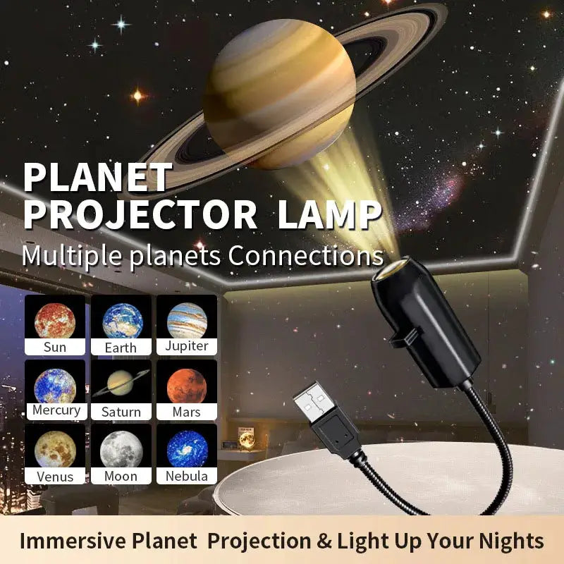 Night Light Projector | Rotatable Housing | USB Plug Powered | Switchable Discs