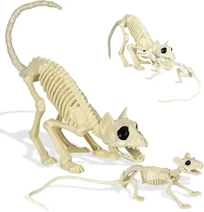Halloween Skeleton Cat | Resin Movable Joints | Outdoor Patio Decor | 14 Inch