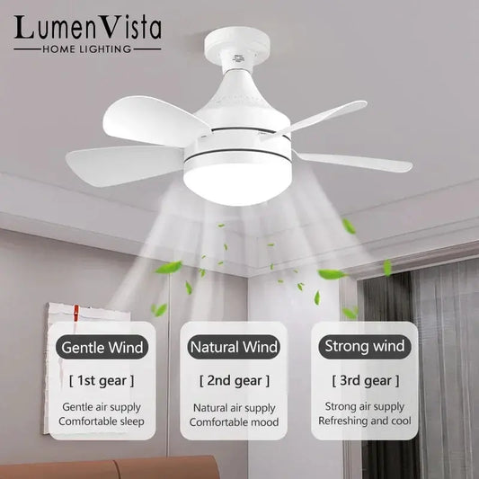 LED Ceiling Fan Light | 60W | Remote Control | E27 Socket, AC85-265V