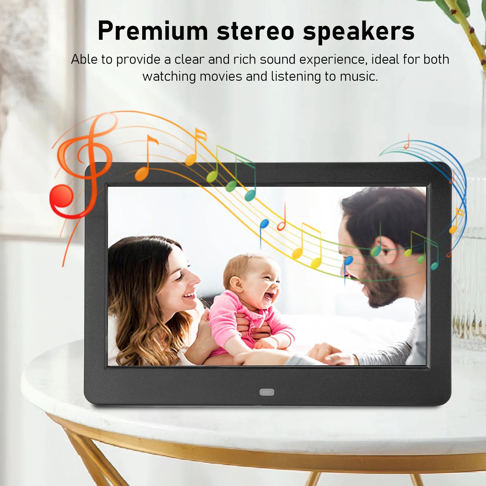 Digital Photo Frame Stereo Speaker Multifunctional 10 Inch Digital Photo Frame 1920x1080 Wall Mountable for Video from PriceLows™